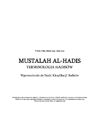 Terminologia Hadisów [Mustalah al-Hadis]